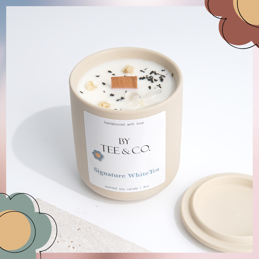 Signature White Tea Candle Ceramic